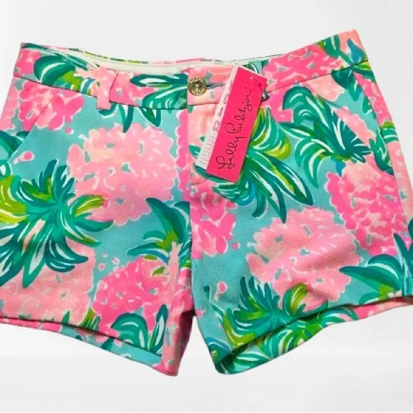 Lilly Pulitzer Callahan Knit Short Blue Ibiza Pineapple Shake NWT 2 - Picture 2 of 2